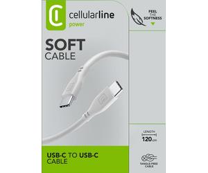 Cellularline Soft cable 120 cm - USB-C to USB-C Câble USB-C to USB-C doux au toucher