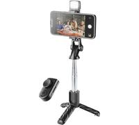 Cellularline Sparkle Selfie Stick Bluetooth LED noir 10m