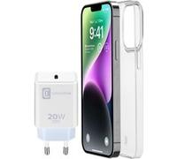 Cellularline Starter Kit Chargeur et Coque Blanche Transparente pour Iphone 14 A2882
