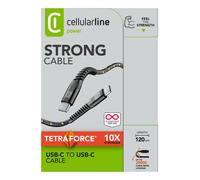 Cellularline Tetra Force Cable 120cm - USB-C to USB-C Câble USB-C to USB-C ultra-résistant