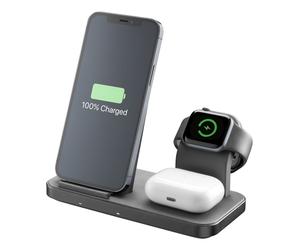 Cellularline TRIO WIRELESS CHARGER Support de charge sans fil 3en1 pour dispositifs Apple