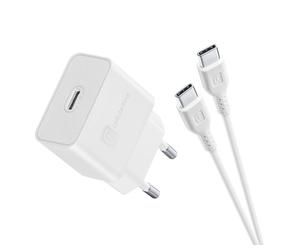Cellularline USB-C Charger Kit 15W Le kit chargeur USB-C 15W recharge rapidement et en toute sécurité les appareils Samsung avec un port USB-C compatible avec la charge 15W.