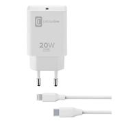 Cellularline USB-C Charger Kit 20W - USB-C to Lightning - iPad (2020) Chargeur secteur USB-C 20W pour recharger à la vitesse maximale les iPads (2020) avec câble USB-C vers Lightning.
