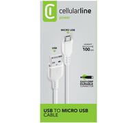 Cellular Line - Câble USB - Micro-USB de type B (M) pour USB (M) - plat - blanc