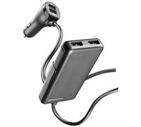 Cellularline USB Car Charger Family - iPhone, Samsung, Xiaomi, Oppo and other Smartphones and Tablets Chargeur de voiture rapide à 4 ports, 36W