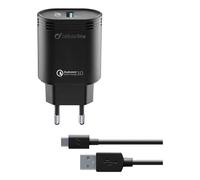 Cellularline USB Charger Kit 18W - USB-C - Huawei, Xiaomi, Wiko, Asus and other smartphone Chargeur adaptatif de 18W avec câble USB-C