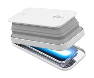 Cellularline | UVCSTERILIZERW | Hi-Gens, stérilisateur à lumière LED pour la stérilisation du Smartphone, avec émission de lumière Ultra-traviolette (UV-C), stérilisant 99,9% des bactéries.