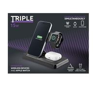 Cellularline WIRESTAND3IN1FBK station d'accueil Montre connectée/Smartphone Noir