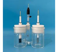 Cellule électrochimique en forme de H à trois cellules avec électrode de référence - for expériences en laboratoire et électrolyse(300ml-300ml-30ml)