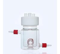Cellule électrolytique à bain-marie thermostatique en verre (1 pièce) avec couvercle en PTFE et interfaces de connexion rapide for réactions photochimiques(Double-Layer)
