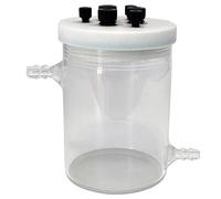 Cellule électrolytique à circulation de liquide en verre borosilicaté haute résistance - 50 ml à 500 ml, couvercle en PTFE, trous d'électrodes de 6 mm(300ml)