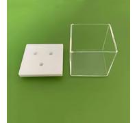 Cellule électrolytique en quartz for expériences électrochimiques photocatalytiques - Revêtement en PTFE avec 3 trous d'électrode(40x40x50mm)