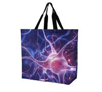 Cellule Nerveuse Bleue Sac A Main Femmes Léger Sacs De Courses Grand Sac Fourre-Tout Pour Plage Université Quotidienne