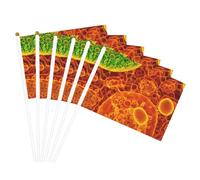 Cellules eucaryotes adhérentes vues à travers un microscope, drapeau à main, drapeau polyvalent, idéal pour mariage, anniversaire, vacances, décoration sportive, défilé