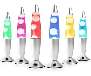 CELLUSTOP Lampe Lave LED à Mouvement de Liquide Multicolore - Lampe à Lave LED - Verre Robuste - Veilleuse à mouvement de Cire - 7 Couleurs Alternatives