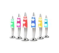 CELLUSTOP Lampe Lave LED Multicolore - Lampe Magma en Frome de Fusée - Verre Robuste - Veilleuse Led à mouvement Cire - Eclairage LED 7 Couleurs Alternatives