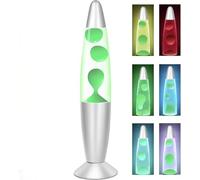 CELLUSTOP Lampe Lave LED Multicolore Verte - Cire Blanche - Lampe Magma Lave LED Fusée En Verre Robuste - Veilleuse à mouvement liquide - 7 Couleurs Alternatives