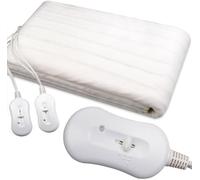CELLUSTOP Surmatelas Chauffant Electrique Double - Chauffe Lit - Couverture chauffante Double pour lit Double - 2 Télécommandes - 3 Niveau de température - 160 x 140 cm - 2 x 60 Watts - Blanc