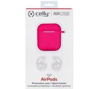 Celly Air Case - Étui pour écouteurs - silicone - Fuchsia - pour Apple AirPods (1ère génération, 2e génération) G