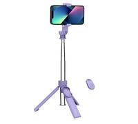 Celly, Bâton Selfie Universel avec Bluetooth, Perche réglable et Portable, trépied intégré, Compatible avec Smartphone jusqu'à 7 Pouces, Couleur Violette