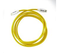 Celly, Câble USB-C vers Lightning compatible avec appareils Apple et système iOS, longueur 1,5 m, puissance prise en charge 60 W, connecteurs en PVC et revêtement en nylon anti-pliage, jaune