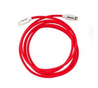 Celly, Câble USB-C vers Lightning compatible avec appareils Apple et système iOS, longueur 1,5 m, puissance prise en charge 60 W, connecteurs en PVC et revêtement en nylon anti-pliage, rouge