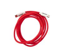 Celly, Câble USB-C vers USB-C avec connecteur réversible pour charge rapide, longueur 1,5 m, connecteurs en PVC et revêtement en nylon anti-pliage, chargement et transfert de données rapides, rouge