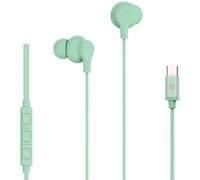 Celly, Écouteurs Intra-Auriculaires avec Fil USB-C, avec Bouton de réponse, contrôle du Volume, Microphone intégré, Couleur Verte