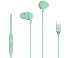 Celly, Écouteurs Intra-Auriculaires avec Fil USB-C, avec Bouton de réponse, contrôle du Volume, Microphone intégré, Couleur Verte