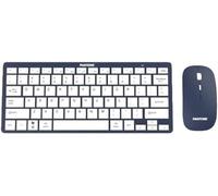 Pantone Kit clavier et souris PT-KB09N sans fil QWERTY avec scroll et touches multimédia Bleu marine