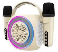 Celly, Haut-parleur sans fil avec deux microphones et lumières RVB, microphone Bluetooth avec une portée allant jusqu'à 10 m,
