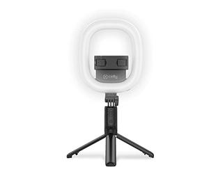 Celly Poteau Selfie & Tripode BT avec Anneau Lumineux 15 cm