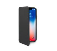 Celly Prestige coque de protection pour téléphones portables Étui avec portefeuille Noir Apple iPhone X