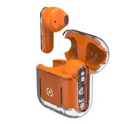 Celly SHEER Casque True Wireless Stereo (TWS) Ecouteurs Appels/Musique Orange, Transparent
