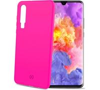 Celly Shock Silicone Case - Convient à Huawei P30 - Coque arrière en TPU - Orange