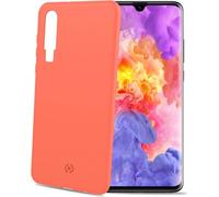 Celly Shock Silicone Case - Convient à Huawei P30 - Coque arrière en TPU - Orange
