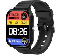 Celly Smartwatch Homme Femme Avec Podomètre, Surveillance Santé Et Entraînement, Appels, Écran Touch, Durée Jusqu'à 4 Jours, Couleur Noir Et Rouge