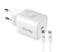 Celly TC1C20WLIGHTWH Chargeur d'appareils mobiles Blanc Intérieur