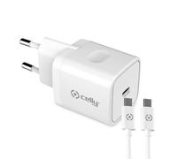 Celly TC1C20WTYPECWH Chargeur de batterie pour appareils portables Universal Blanc AC Intérieur