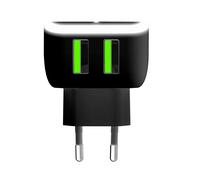 Celly TC2USBLEDBK Chargeur pour appareils mobiles Noir, blanc interne