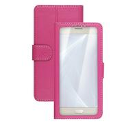 Celly UnicaView Étui Universel avec fenêtre Frontale avec système Slide Touch pour Smartphone de 4,5 à 5,0", Rose