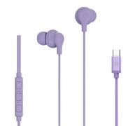 Celly, Écouteurs Intra-Auriculaires avec Fil USB-C, avec Bouton de réponse, contrôle du Volume, Microphone intégré, Couleur Pourpre