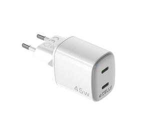 Celly UPTC2USBC45WWH chargeur d'appareils mobiles Universel Blanc Secteur Charge rapide Intérieure