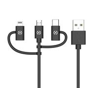 Celly USB3IN1BK câble USB USB 2.0 1 m USB A Micro-USB B Noir