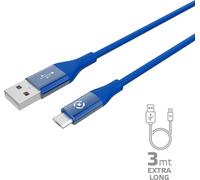 Celly USBMICROCOL3MBL Câble USB 3 m USB A Micro-USB B Bleu