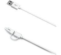 Celly USBML Câble USB 1 m USB A Micro-USB B/Lightning Blanc