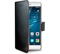Celly Wally Book Case - Convient à Huawei P9 - Faux cuir - Etui à cartes - Noir