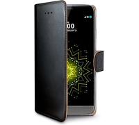 Celly Wally Book Case - Convient à LG G5 - Faux cuir - Etui à cartes - Noir