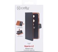 Celly Wally Book Case - Convient à Sony Xperia L2 - Faux cuir - Etui à cartes - Noir