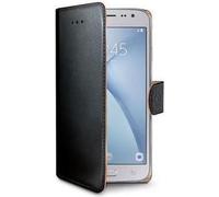 Celly Wally Book Case - Convient au Samsung Galaxy J2 (2016) - Faux cuir - Etui à cartes - Noir